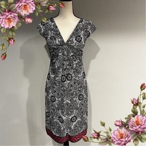 Floral v-neck a-line casual dress